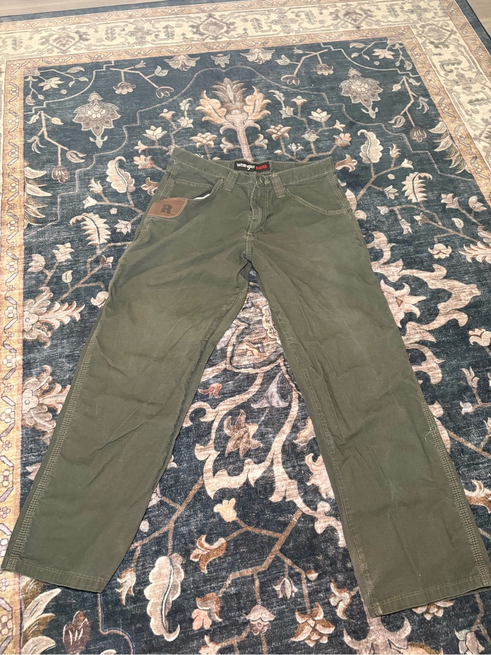 Wrangler Olive Green Men's Straight Leg Chino Pants